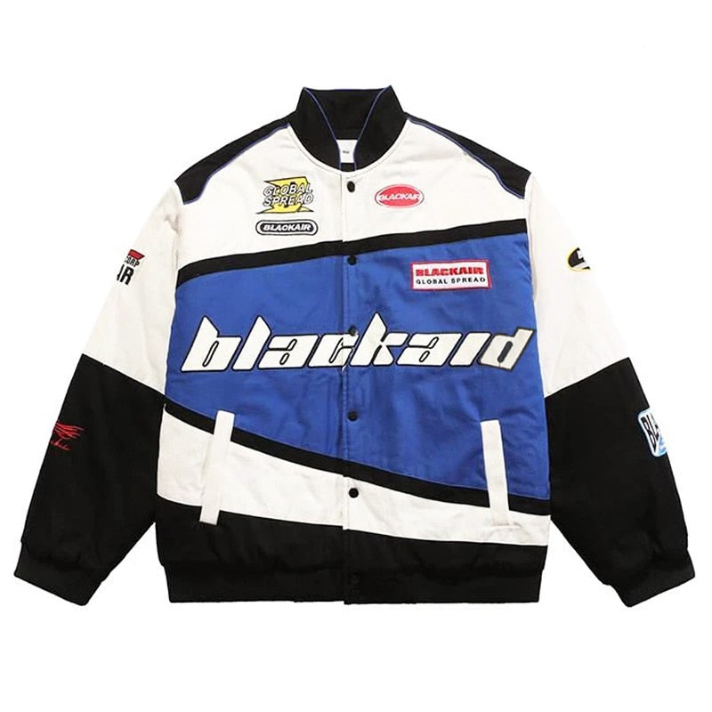 Streetwear Letter Print Motorcycle Jacket